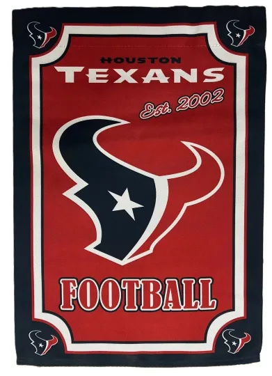 Discover Houston Texans Football Garden Flag 2 Sided Sparkle NWT Licensed football Yard Decor