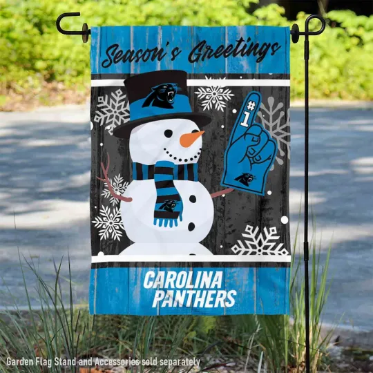Carolina Panthers Holiday Winter Snow  Garden Yard Banner Flag