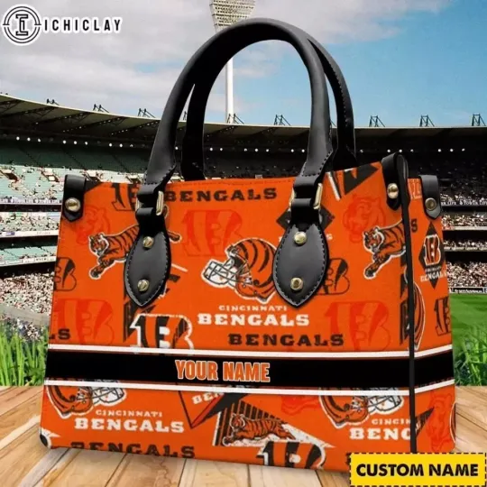 Discover Personalized Cincinnati Football Team Bengalss Leather Handbag Gift