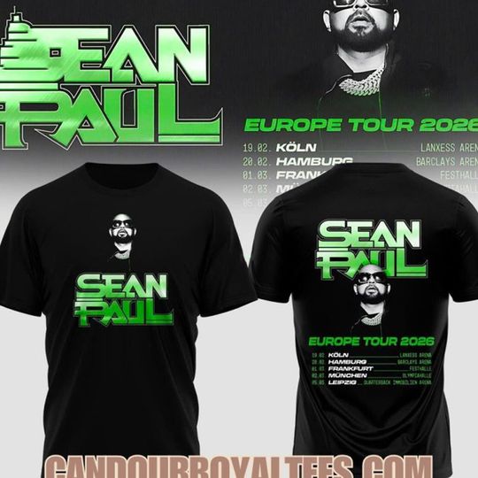 Discover Gift For Fans Sean Paul Germany Tour 2026 T-Shirt Unisex Size S-5XL