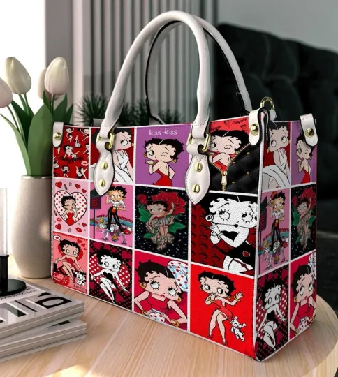 Discover Betty Girl Cartoon Leather Bag  Leather Handbag Tote Purse, Gift for Her Women