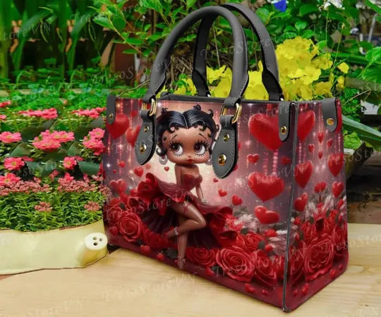 Discover Betty Girl Cartoon Leather Bag  Leather Handbag Tote Purse, Gift for Her Women
