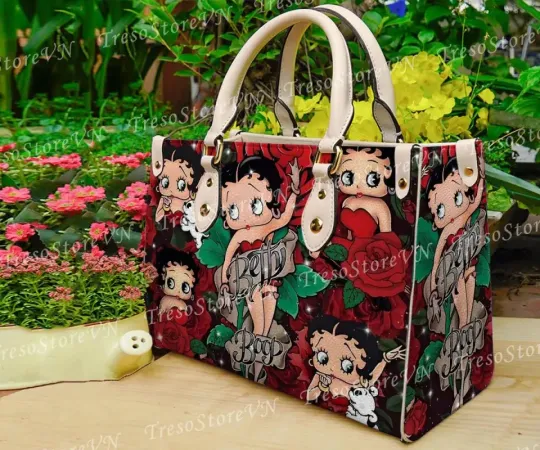 Discover Betty Girl Cartoon Bag Leather Handbag Tote Purse, Gift for Her Women