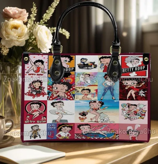 Discover Betty Girl Cartoon Leather Bag Leather Handbag Tote Purse, Gift for Her Women