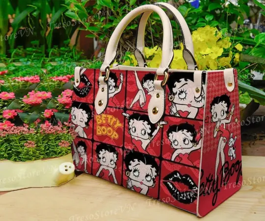Discover Betty Girl Cartoon Leather Bag  Leather Handbag Tote Purse, Gift for Her Women