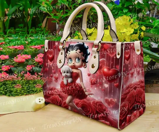 Discover Betty Girl Cartoon Leather Bag Leather Handbag Tote Purse, Gift for Her Women