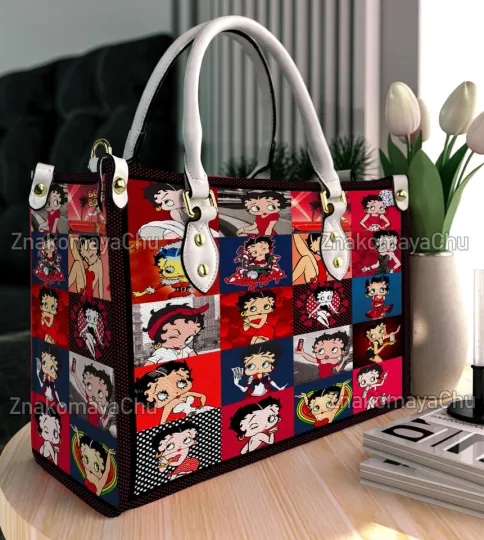 Discover Betty Girl Cartoon Bag Leather Handbag Tote Purse, Gift for Her Women