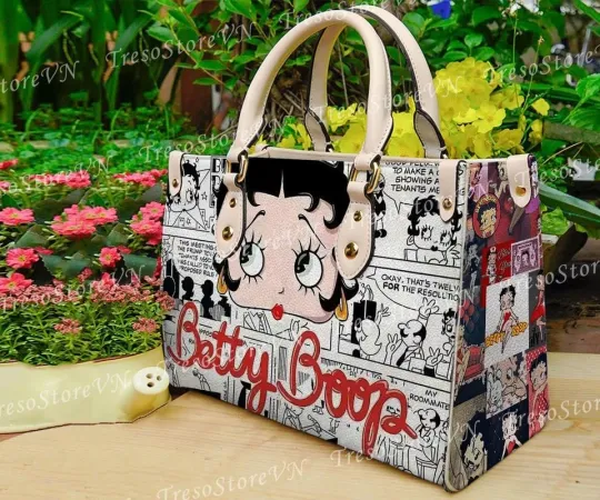 Discover Betty Girl Cartoon Leather Bag Leather Bag Tote Bag , Gift for Her Women