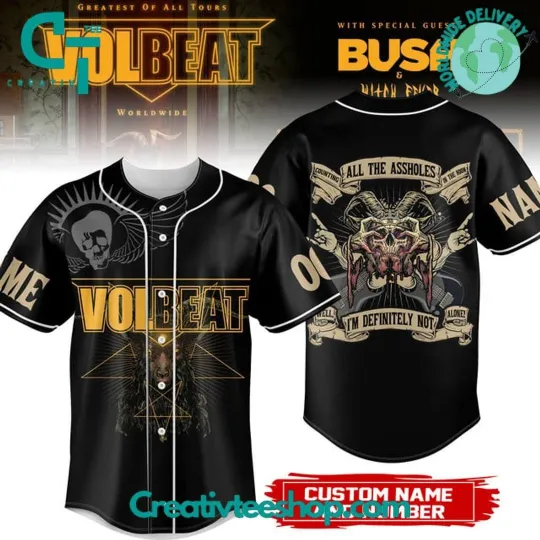 Discover Volbeat Greatest Of All Tours Worldwide Personalized Baseball Jersey