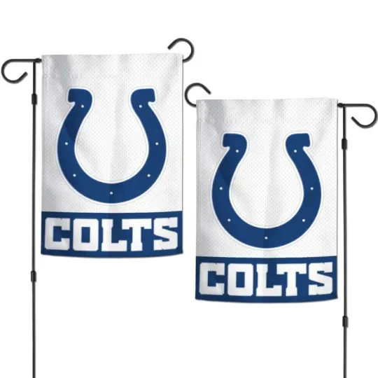 Discover INDIANAPOLIS COLTS 2 SIDED EMBROIDERED APPLIQUE GARDEN FLAG 12.5"X18" football