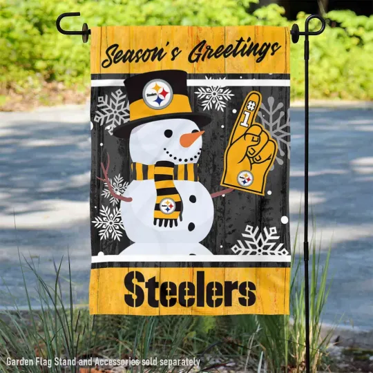 Discover Pittsburgh Steeler Holiday Winter Snow Official Garden Yard Banner Flag