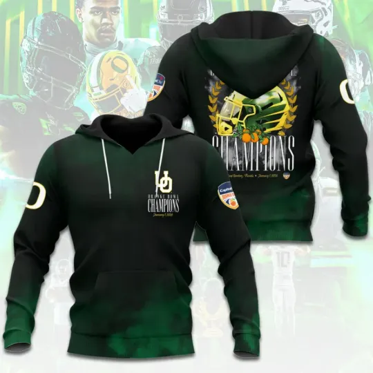 Discover Ducks Football 2026 Orange Bowl Champions 3D Apparel