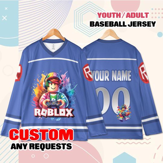 Discover Custom Roblox Hockey Jersey, Personalized Gamer Gift