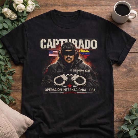 Discover Maduro captured. T-shirt to remember Venezuela.