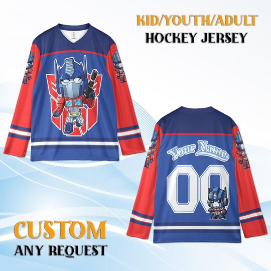 Discover Custom Robot Hockey Jersey Youth Adult, Personalized Name Number, Cartoon Hockey Shirt Gift