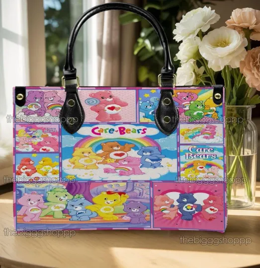 Discover Cartoon Christmas Leather Bag Leather Handbag Tote Purse, Gift for Her Women