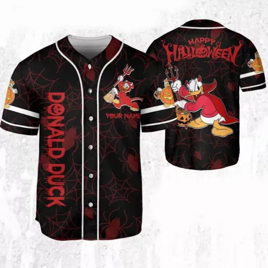 Discover Personalized Donald Duck Costume Halloween Spooky Season BASEBALL JERSEY SHIRT