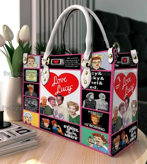 Discover I Love Lucy Christmas Leather Bag Leather Handbag Tote Purse, Gift for Her Women