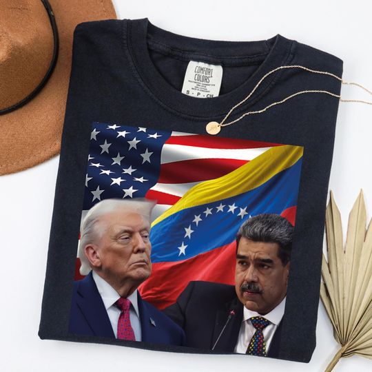 Discover Comfort Colors Trump vs Maduro Shirt, Venezuela USA Political Graphic Tee, Hands Off Venezuela Design, Protest Statement T Shirt