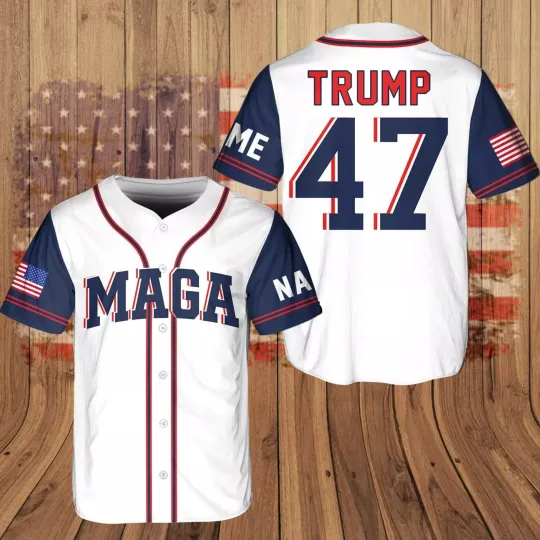Discover Personalized MAGA Trump 47 US President Take 3D Baseball Jersey Shirt US SIZE