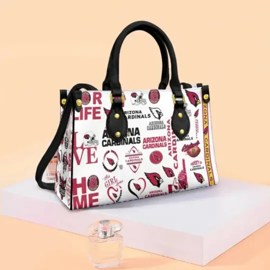 Discover Arizonna Cardinals Leather Satchel Tote Bag Football Fan Print Shoulder Crossbody Purse