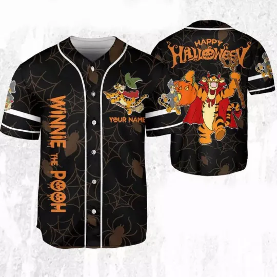 Discover Personalized Tigger Costume Halloween Winnie The Pooh BASEBALL JERSEY SHIRT