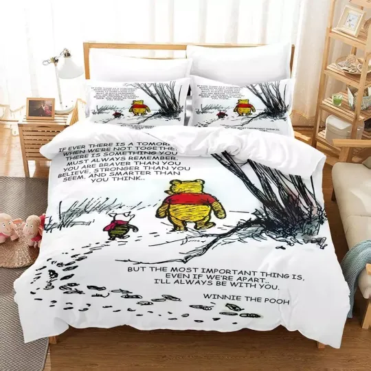 Discover Pooh Bear & Piglet Winnie The Pooh Quotes I'll Always Be 3D Quilt Bedding Set