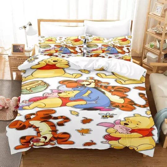 Discover Pooh Bear Piglet Tigger And Eeyore Best Friends Forever 3D Quilt Bedding Set