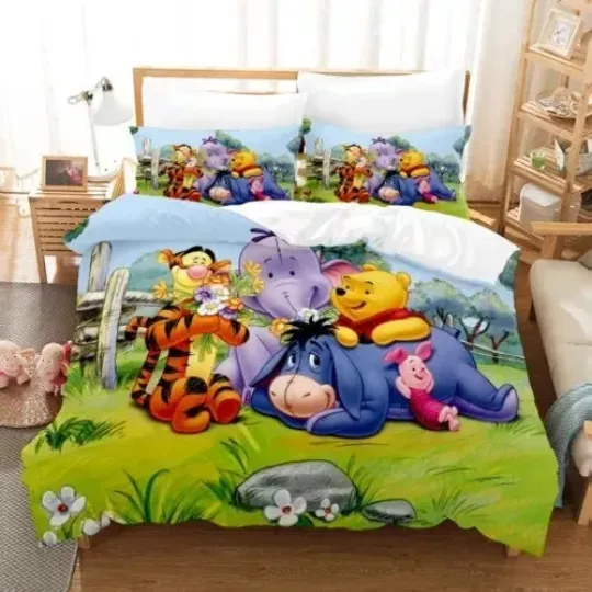 Discover Pooh Bear And Friends We Will Be Friends Forever Christmas 3D Quilt Bedding Set