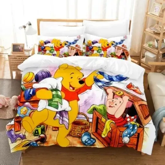 Discover Winnie The Pooh And Piglet We Will Be Friends Forever 3D Quilt Bedding Set