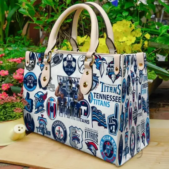 Discover Tennessee Leather Handbag Top Handle Tote Purse Football Fan Graphic Print