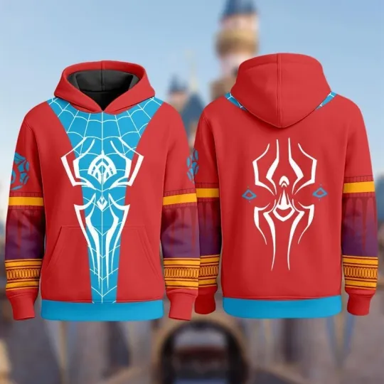 Discover Disney Spider-Man Superhero Cosplay Costume Hoodie, Marvel Spiderman Pavitr Prab