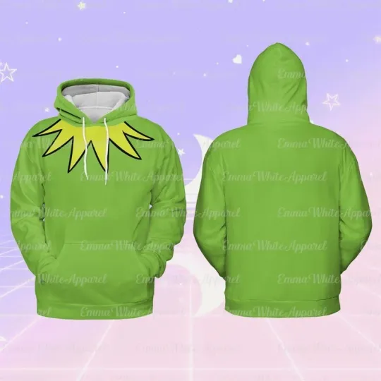 Discover K the frog The Muppets 3D Hoodie, Disney Kermit Cosplay Hoodie, Disney Mupp