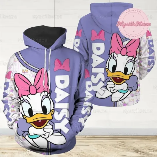 Daisy Duck Hoodie, Daisy 3D Hoodie, Daisy Womens, Disney Adult Hoodie, Disneylan