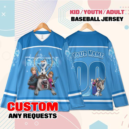 Custom Ice Princess Baseball Jersey  Winter Cartoon Team Shirt