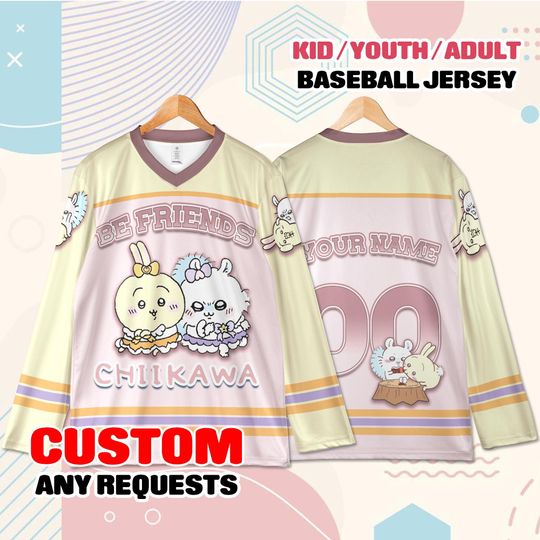 Discover Custom Kawaii Friends Baseball Jersey  Personalized Anime Shirt