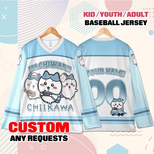 Discover Custom Chiikawa Baseball Jersey  Personalized Anime Shirt, Kids Gift