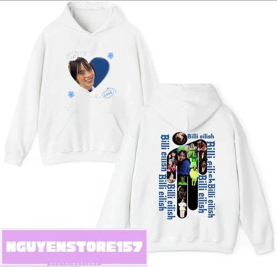 Billie Eilish World Tour Hoodie Double Sided Hoodie Hit Me Hard and Soft Tee