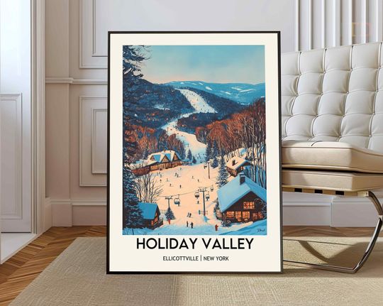 Discover Holiday Valley Vertical Poster Wall Art