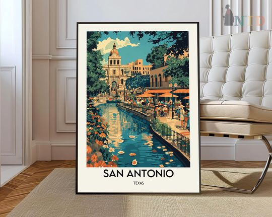 Discover San Antonio Texas Travel Poster