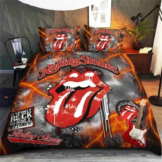 Discover The Rolling Stones Bedding Set Duvet Cover Pillowcase Comforter Cover