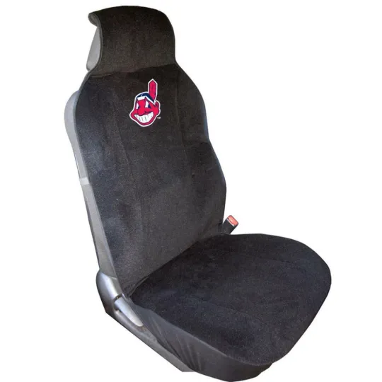 Discover Cleveland Indians Embroidered Seat Cover [New] Car Auto MLB Black Truck SUV