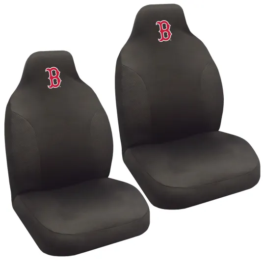 New 2PC  Boston Red Sox Car Truck Front Bucket Seat Covers Set