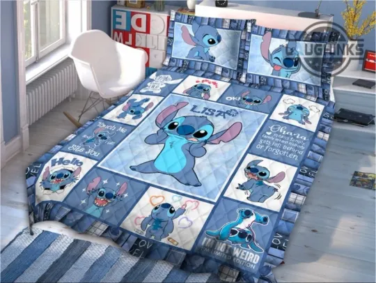 Discover Lilo & Stitch Quilt Bedding Set with Pillowcases - Christmas Personalized Gift