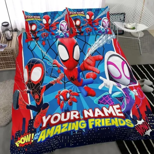 Discover Spidey and His Amazing Friends Personalized Bedding Set for Kids Bedroom