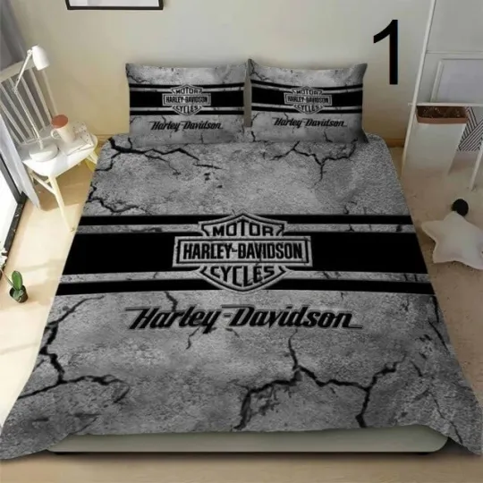 Discover H Davidson Motorcycle HLD Bedding Set with Pillowcase