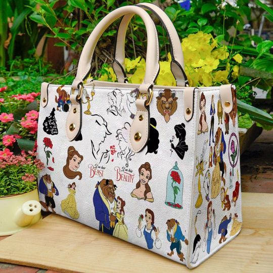 Disney Beauty And The Beast Leather Handbag, Disney Princess Belle Bag, Beauty And The Beast Women Leather Bag Gift