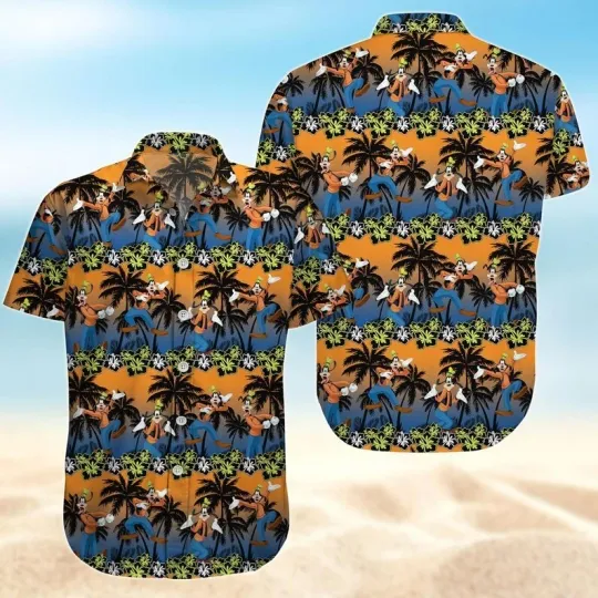 Discover Goofy Button Shirt, Mickey And Friends Beach Shirt, Disney A Goofy Hawaiian Shir