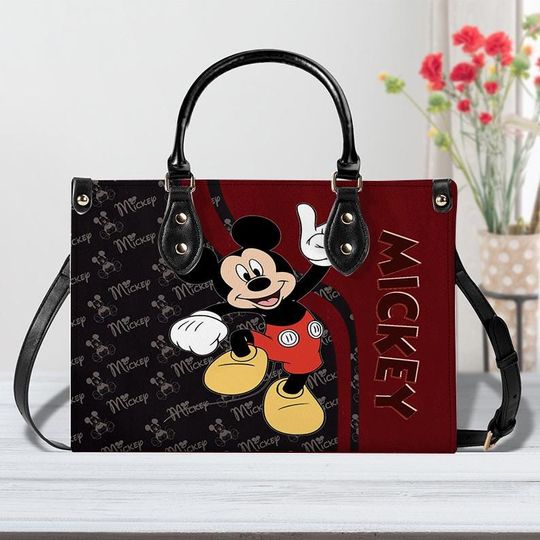 Discover Disney Mickey Mouse Leather Handbag, Disney Mickey Mouse Characters Bag, Mickey Mouse Women Leather Bag Gift
