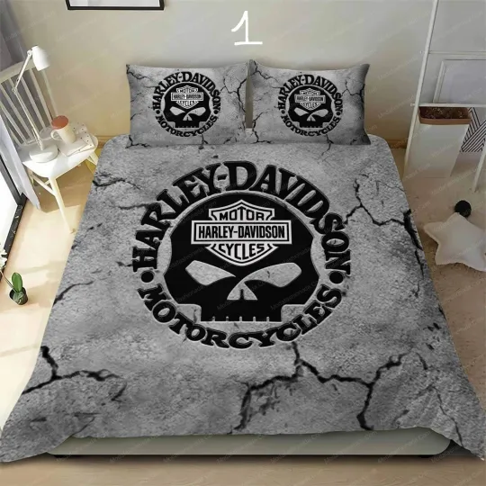 Discover NEW H davidson Motorcycle Bedding Set with Pillowcase, Gift For Fans VH1666